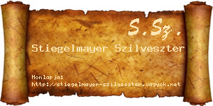 Stiegelmayer Szilveszter névjegykártya